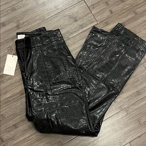 NWT A New Day Black Croc-Embossed faux leather Pants